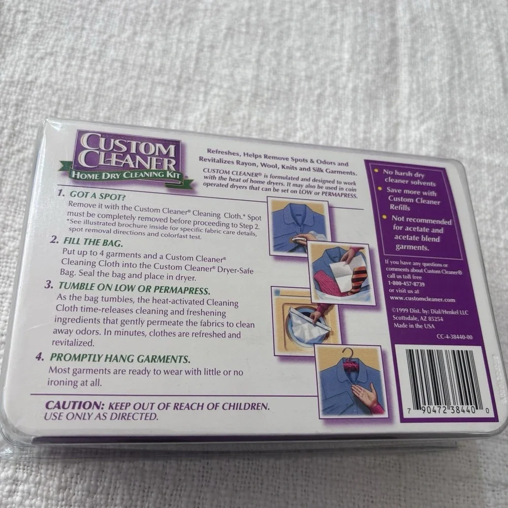 CUSTOM CLEANER Home Dry Cleaning Kit Fabric Care Up To 16 Garments NEW Household
